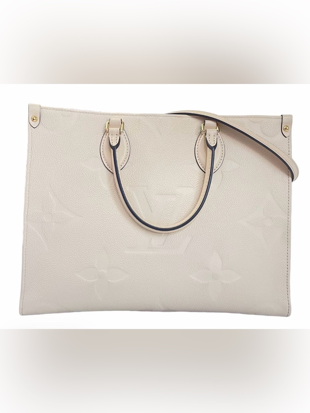 Louis Vuitton OnTheGo PM Cream Monogram Empreinte Leather Tote